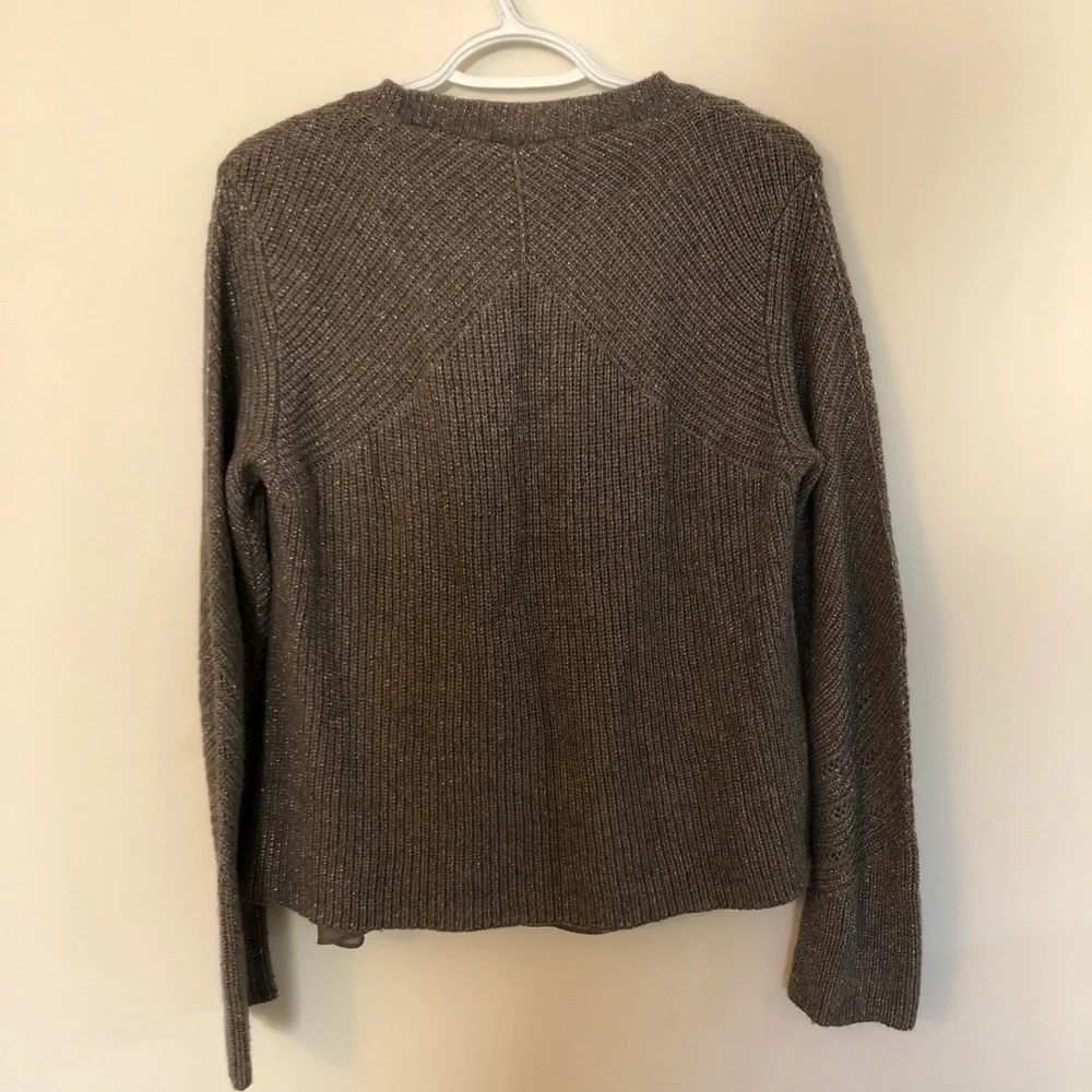Lucky Brand Shimmery Taupe Lined Sweater NWOT